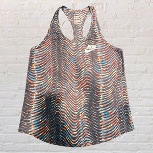 Nike dri-fit racer back tank. Heathered gray/pink. Size: MEDIUM.